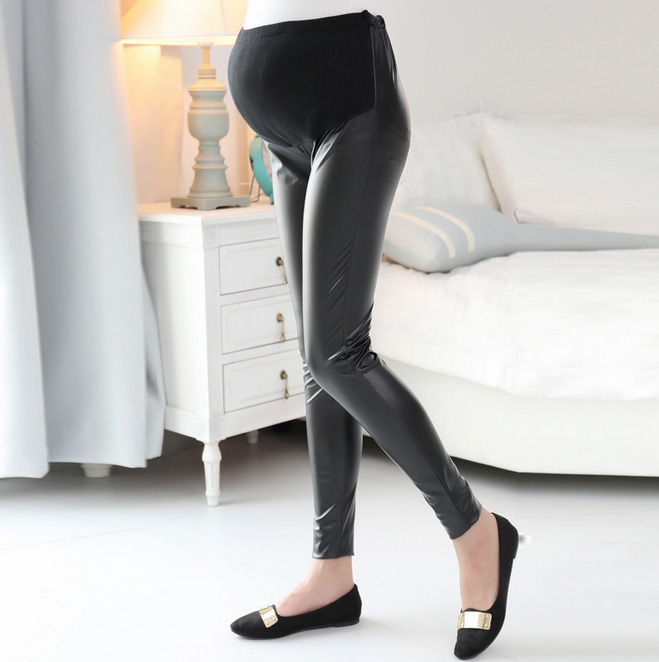 Leather-maternity-pants