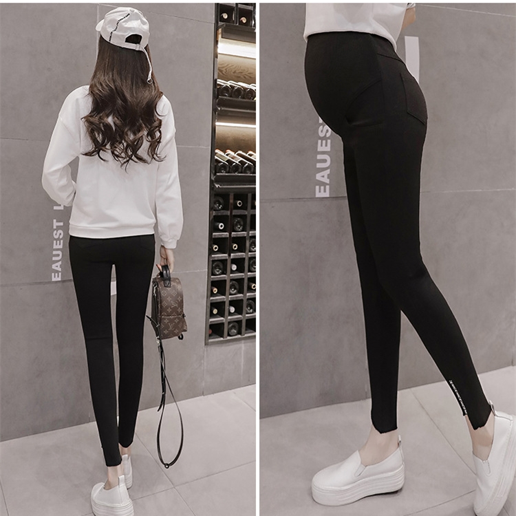 Letter-ribbon-thin-pregnant-woman-leggings