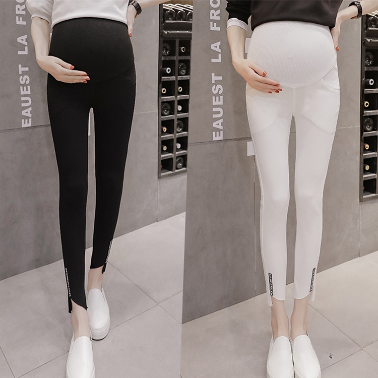 Letter-ribbon-thin-pregnant-woman-leggings