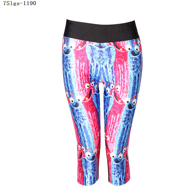 Printing-Marine-animal-shark-high-waisted-seven-sports-pant-wholesale