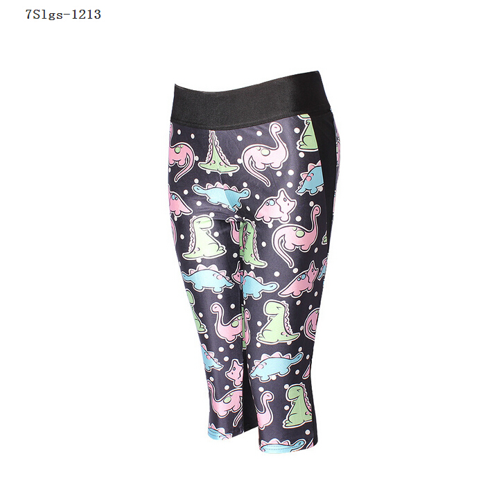 Printing-Marine-animal-shark-high-waisted-seven-sports-pant-wholesale