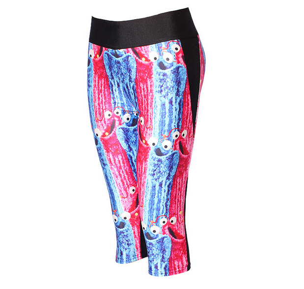 Printing-Marine-animal-shark-high-waisted-seven-sports-pant-wholesale