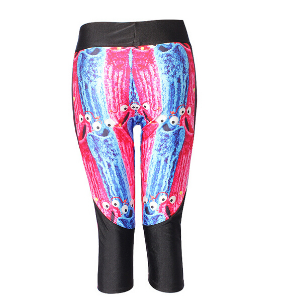 Printing-Marine-animal-shark-high-waisted-seven-sports-pant-wholesale