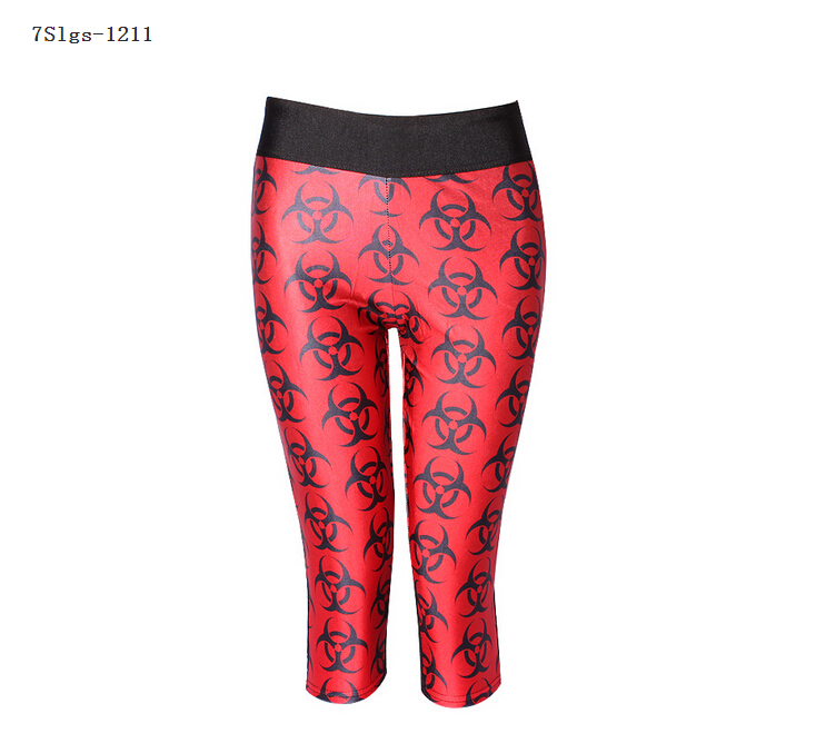 Printing-Marine-animal-shark-high-waisted-seven-sports-pant-wholesale