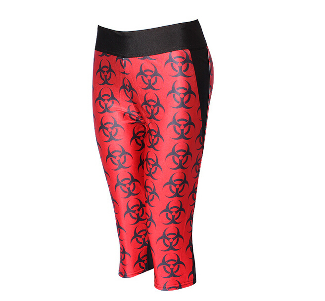 Printing-Marine-animal-shark-high-waisted-seven-sports-pant-wholesale