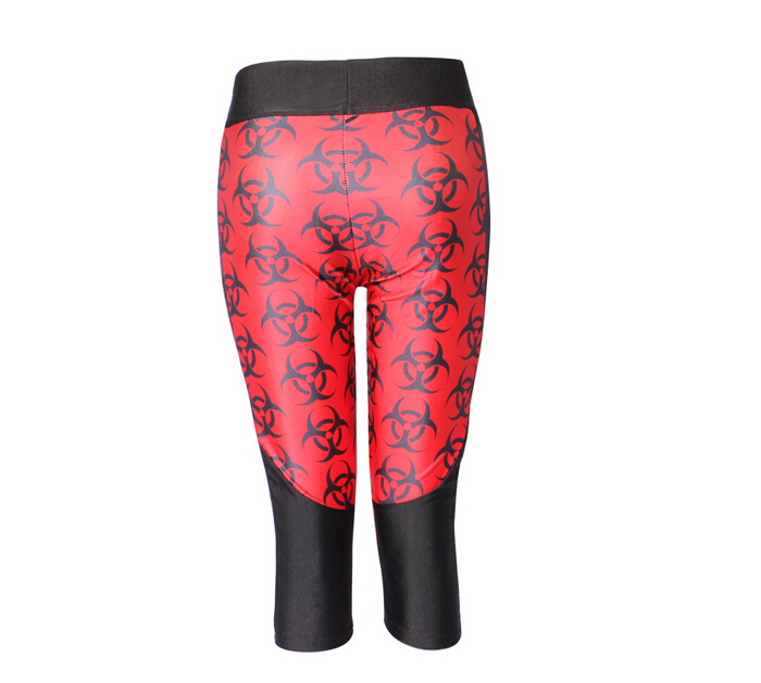 Printing-Marine-animal-shark-high-waisted-seven-sports-pant-wholesale