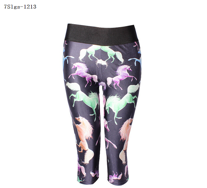 Printing-Marine-animal-shark-high-waisted-seven-sports-pant-wholesale