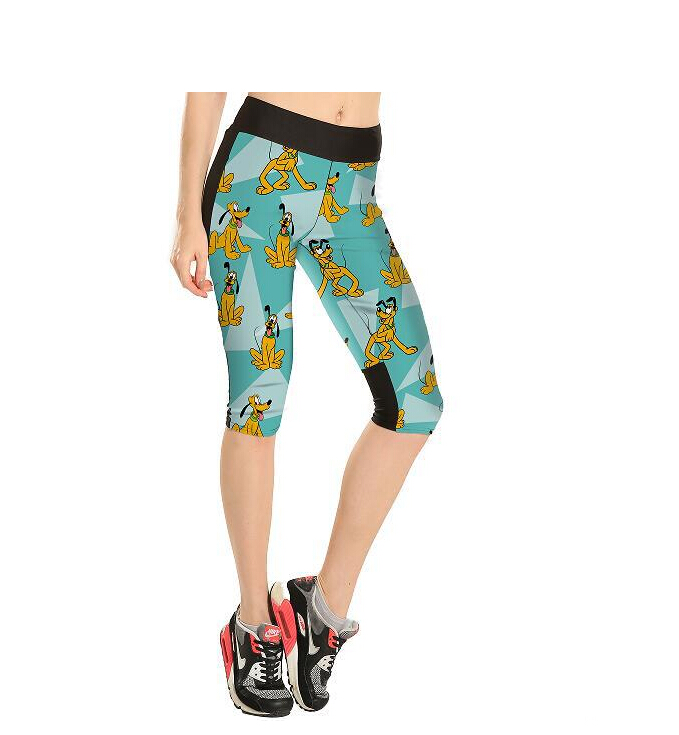 Printing-cute-little-naughty-dog-tall-waist-seven-female-trousers-wholesale
