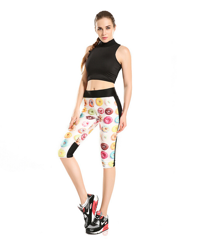 Printing-delicious-donuts-high-waisted-seven-sports-pant-wholesale