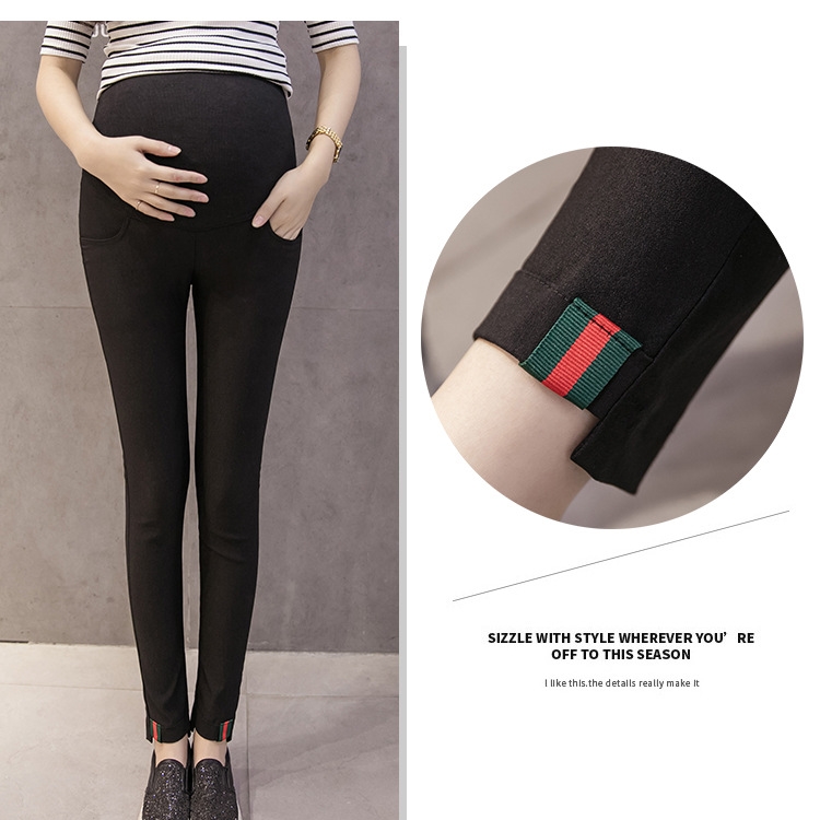 Pure-color-high-elasticity-pregnant-women-leggings