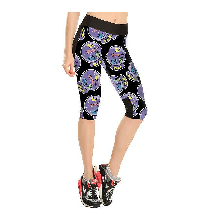 Purple-music-box-printing-tall-waist-7-points-movement-pant-wholesale