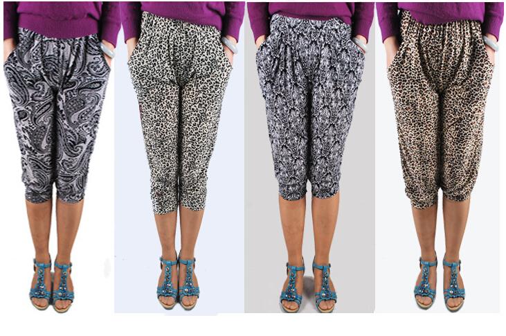 Seven-ice-silk-flower-haroun-lantern-female-pants-leggings