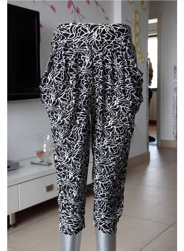 Seven-ice-silk-flower-haroun-lantern-female-pants-leggings