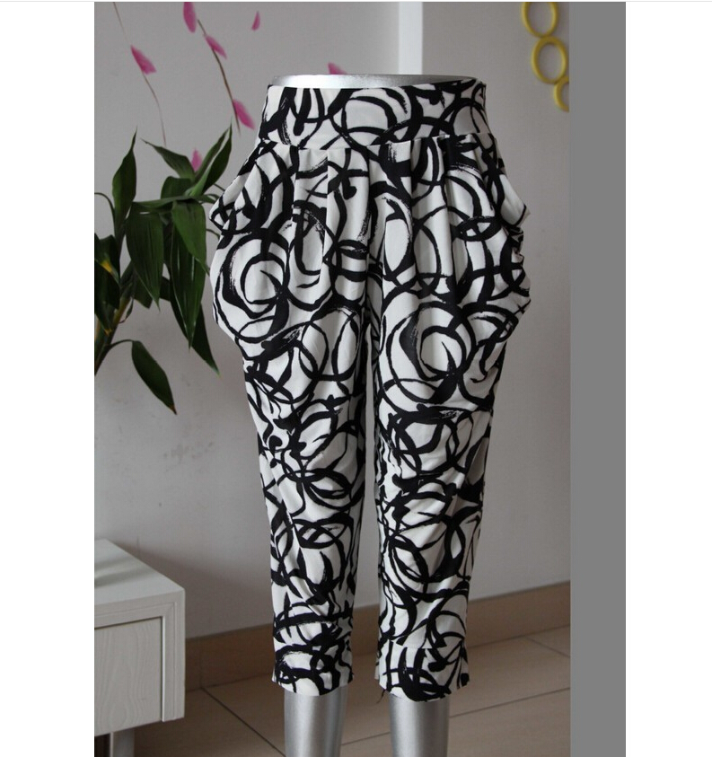 Seven-ice-silk-flower-haroun-lantern-female-pants-leggings