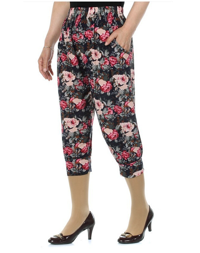 Seven-ice-silk-flower-haroun-lantern-female-pants-leggings