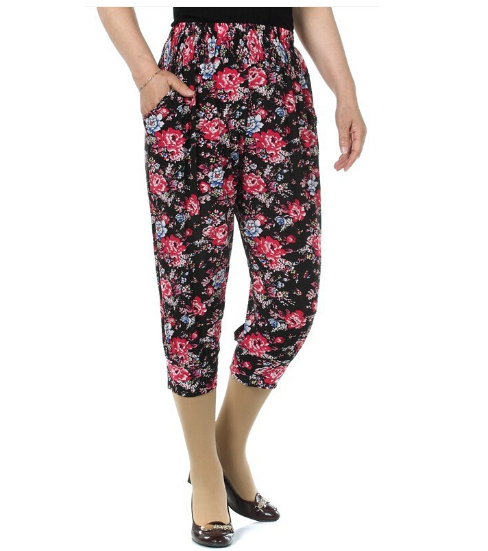 Seven-ice-silk-flower-haroun-lantern-female-pants-leggings