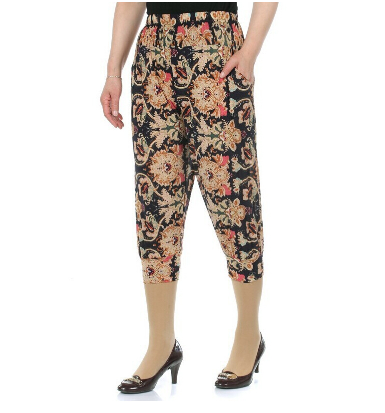 Seven-ice-silk-flower-haroun-lantern-female-pants-leggings