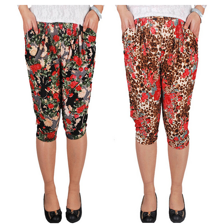 Seven-ice-silk-flower-haroun-lantern-female-pants-leggings