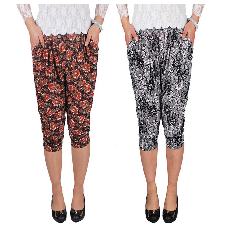 Seven-ice-silk-flower-haroun-lantern-female-pants-leggings