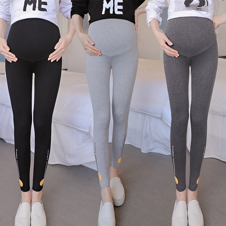 Smiley-printing-maternity-leggings