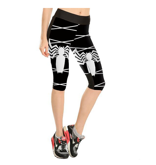 Spider-printing-tall-waist-seven-sports-pant-wholesale