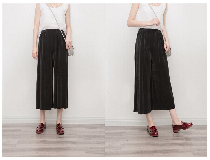 Spring-summer-fold-tall-waist-nine-points-wide-legged-pants