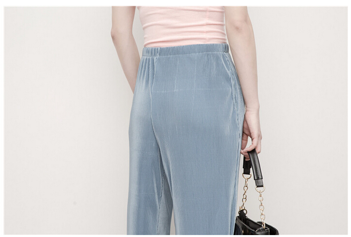 Spring-summer-fold-tall-waist-nine-points-wide-legged-pants