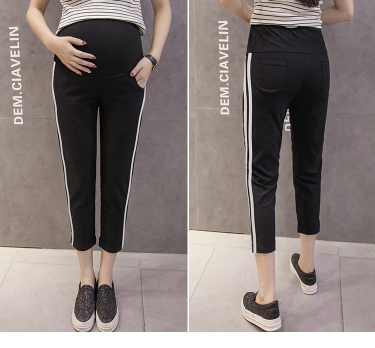 Stripe-parallel-bar-casual-maternity-pants