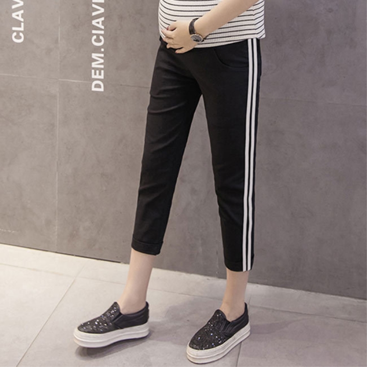 Stripe-parallel-bar-casual-maternity-pants