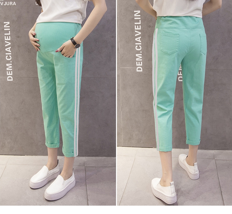 Stripe-parallel-bar-casual-maternity-pants