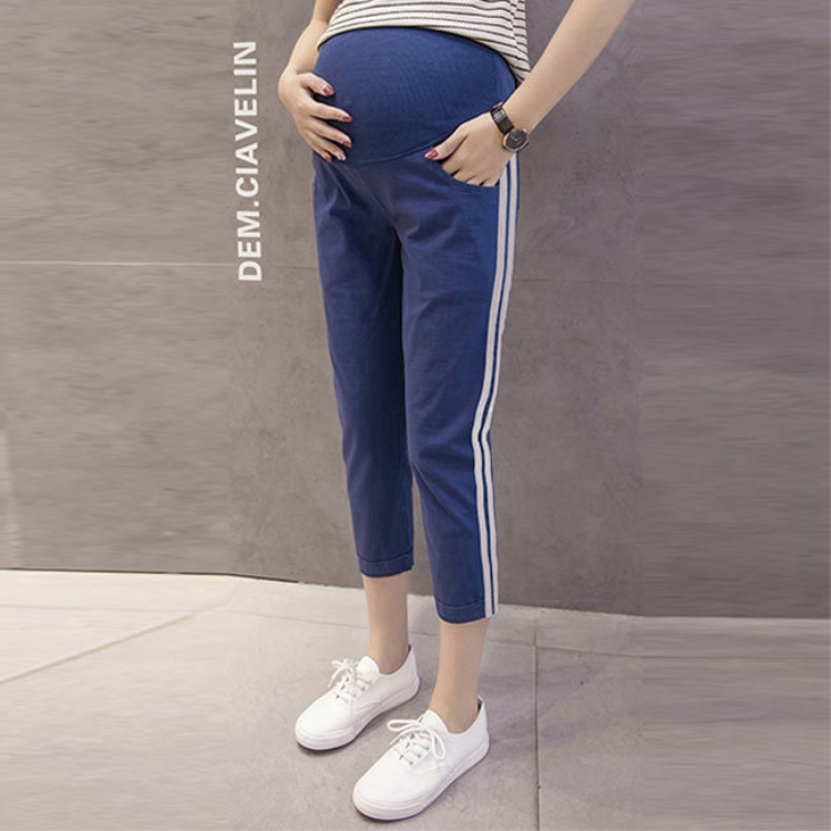 Stripe-parallel-bar-casual-maternity-pants