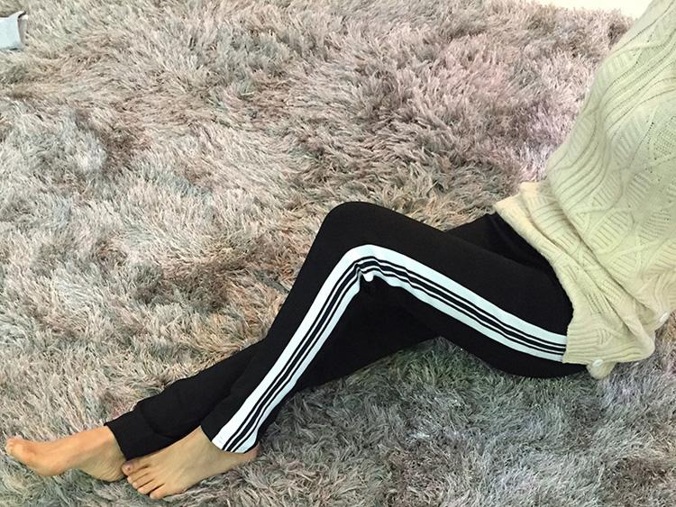 Striped-cotton-velvet-leggings