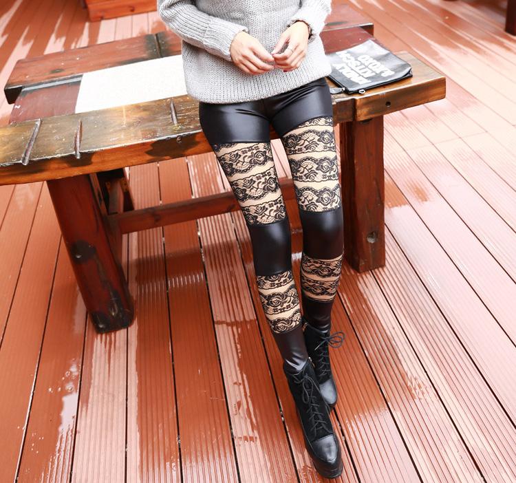 Wholesale-leather-cashmere-leggings