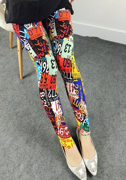 Wholesale-milk-silk-graffiti-leggings