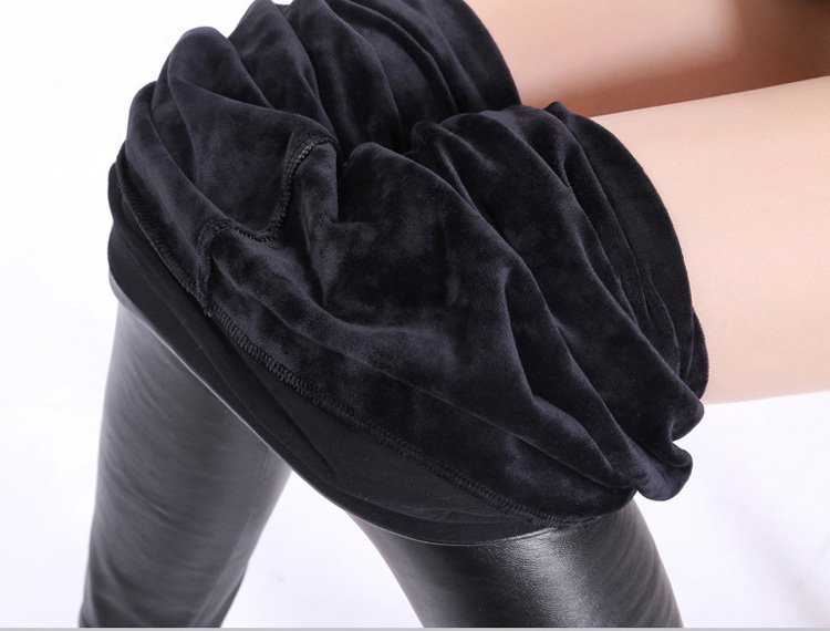 Wholesale-stretch-leather-velvet-leggings