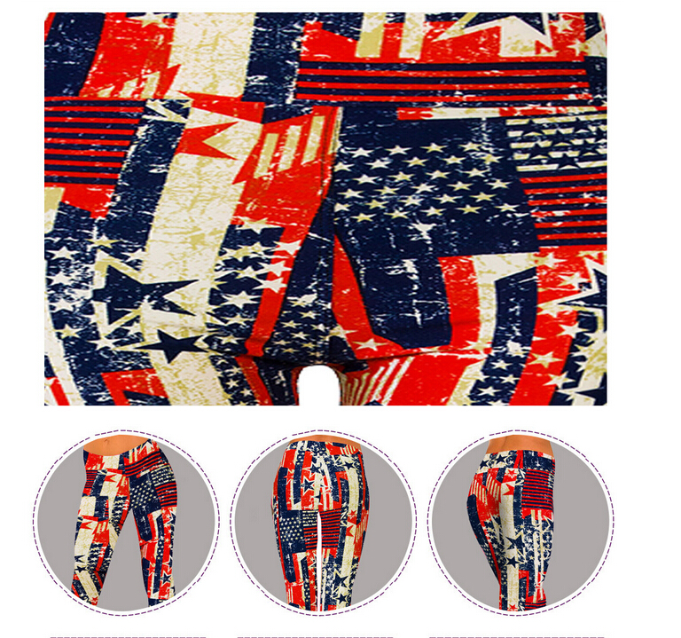 Women-American-flag-printed-7-minutes-leggings-wholesale