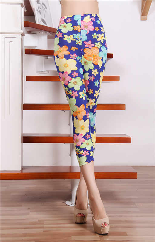 wholesale-colored-flowers-women-spandex-leggings