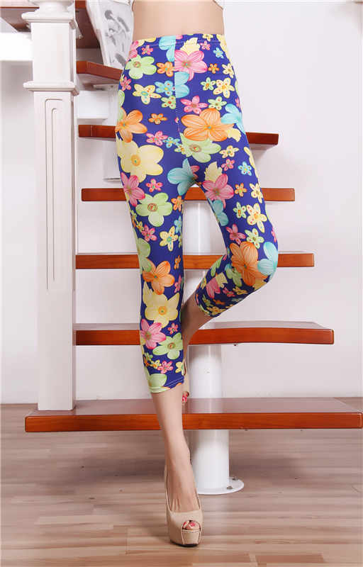wholesale-colored-flowers-women-spandex-leggings