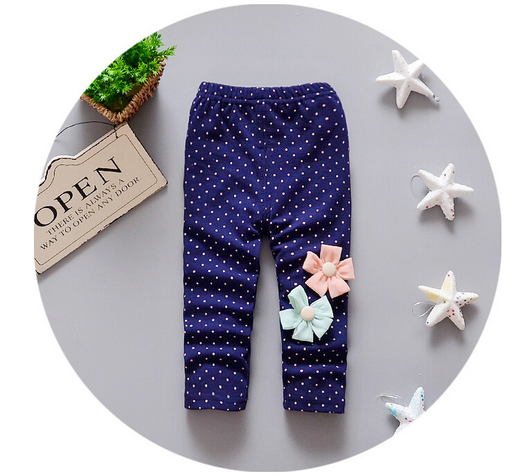 Baby-girl-dot-two-little-flower-cotton-leggings-wholesale