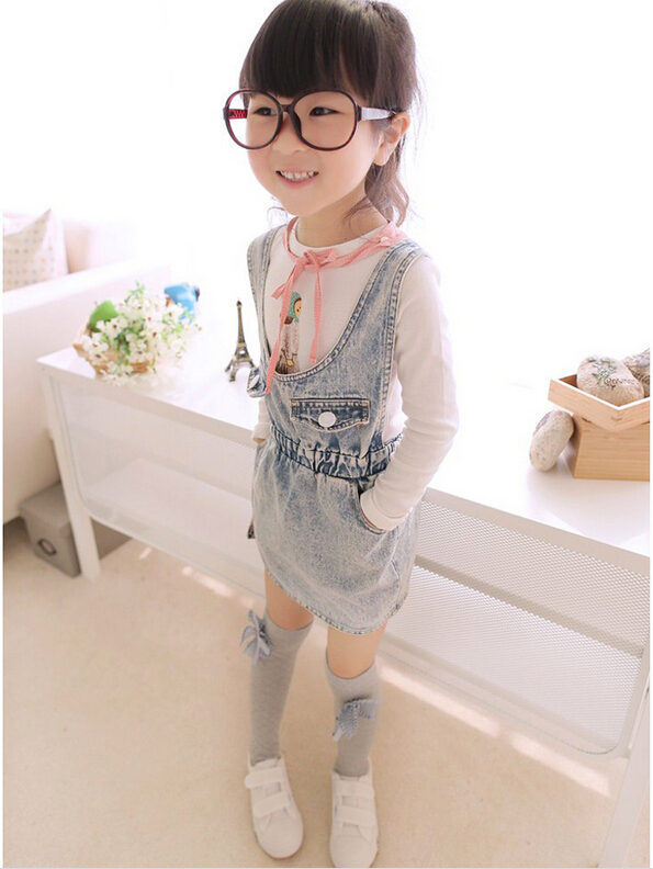 Children-cotton-gauze-bowknot-square-grid-knee-high-socks-wholesale