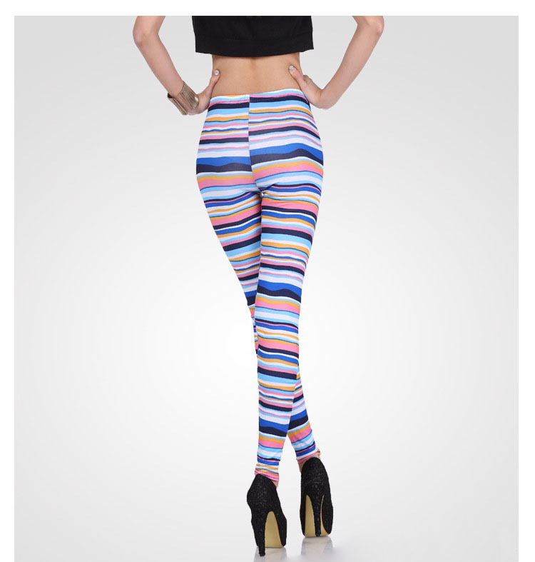 Color-printing-color-stripe-leggings-Wholesale