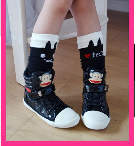 Cotton-kitten-pattern-tube-baby-knee-high-socks