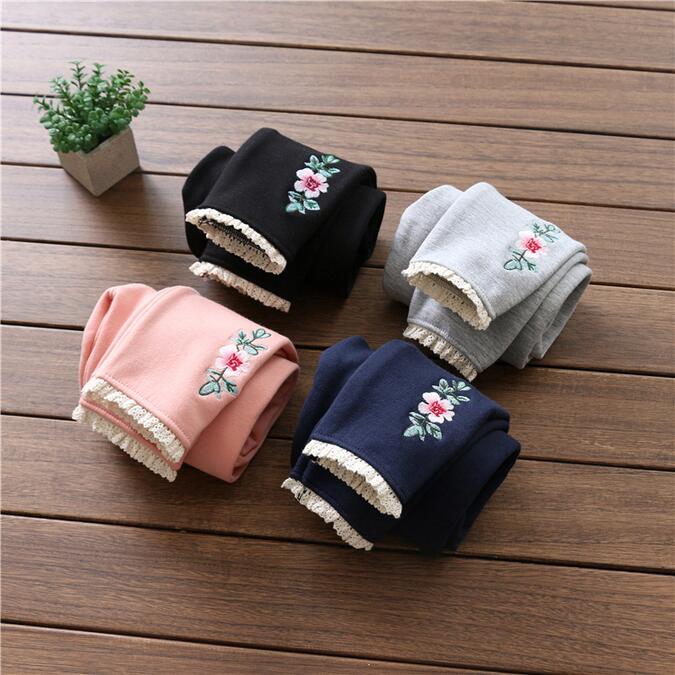 Flower-embroidery-thickening-children-cotton-trousers