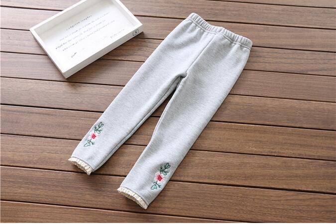 Flower-embroidery-thickening-children-cotton-trousers