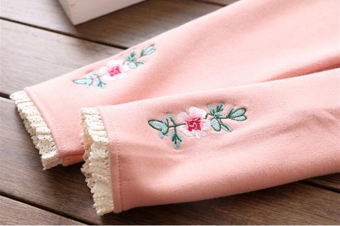 Flower-embroidery-thickening-children-cotton-trousers