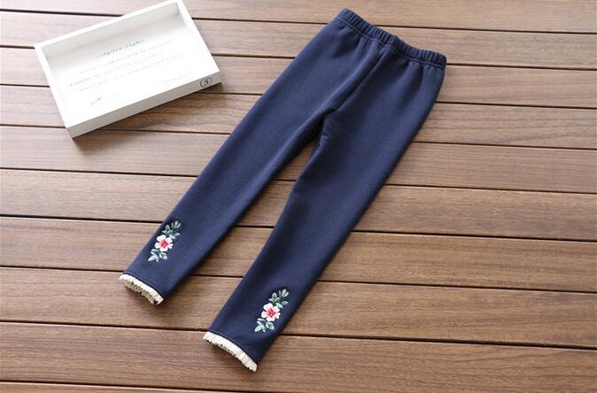 Flower-embroidery-thickening-children-cotton-trousers
