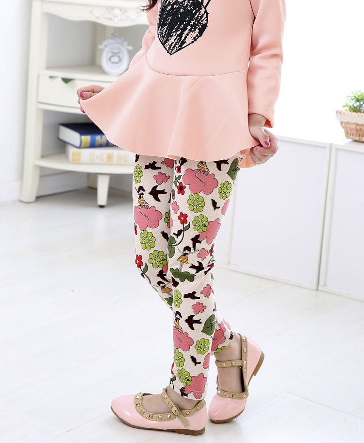 Kids-floral-print-leggings-wholesale