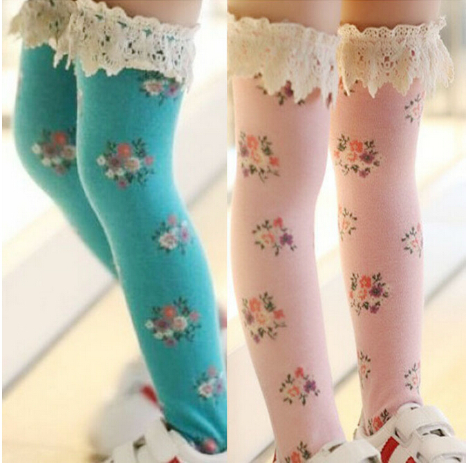 Pure-cotton-children-lace-small-broken-flower-tube-socks