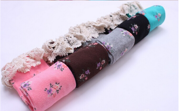 Pure-cotton-children-lace-small-broken-flower-tube-socks