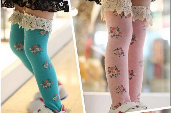 Pure-cotton-children-lace-small-broken-flower-tube-socks